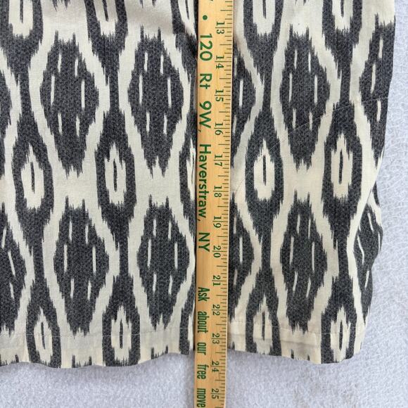 J.CREW Top 6 Ikat Print Ruffle Flounce Sleeveless Boho Beach Cotton Gray - Picture 12 of 13